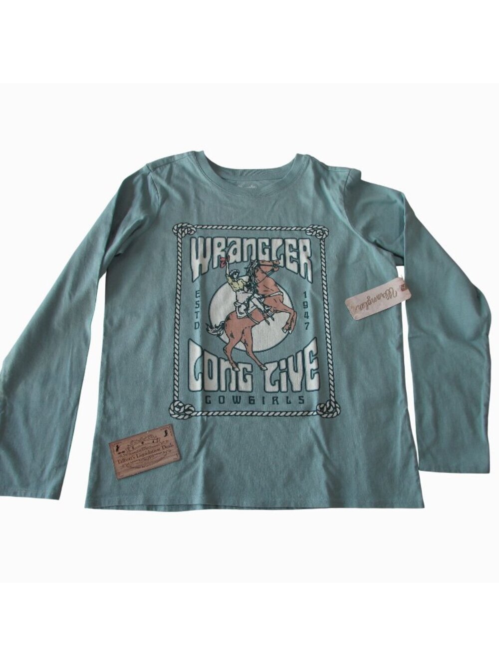 Wrangler Girl's Long Sleeve Long Live Cowgirl's Graphic T-Shirt Blue 112371902